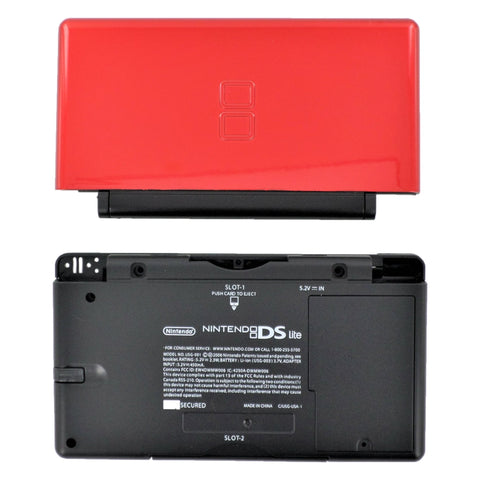 Full housing shell for Nintendo DS Lite console complete casing repair kit replacement - Red & Black | ZedLabz - 1