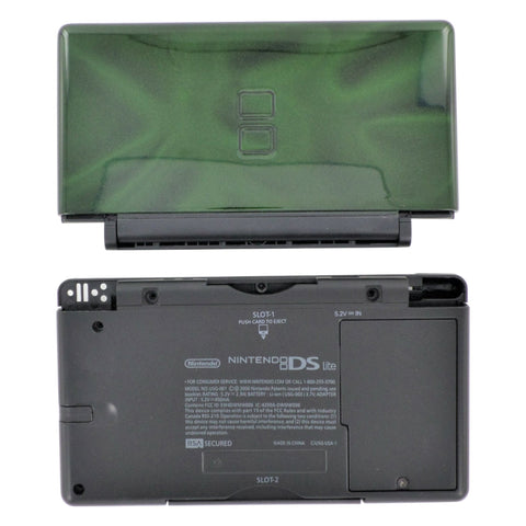 Full housing shell for Nintendo DS Lite console complete casing repair kit replacement - Space Green & black | ZedLabz - 1