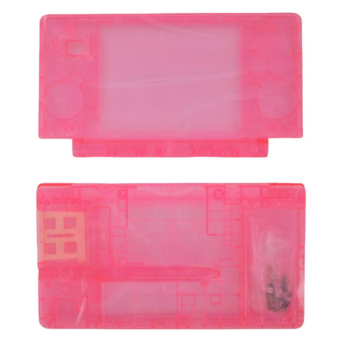 Full housing shell for Nintendo DSi console complete repair kit replacement - Clear Pink | ZedLabz - 1