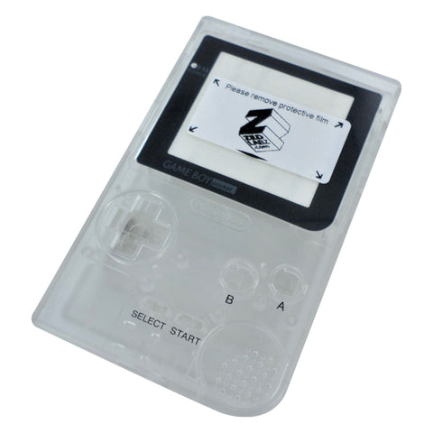 Full housing shell for Nintendo Game Boy Pocket console complete case repair kit replacement - clear | ZedLabz - 1