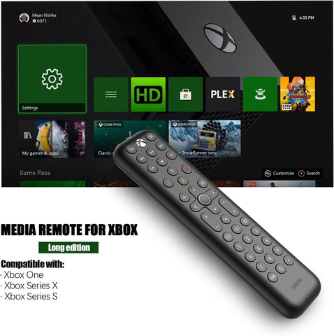 Full media remote for Microsoft Xbox Series X, Xbox Series S & Xbox One - Long edition black | 8bitdo - 2