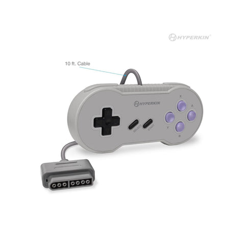 Scout Premium wired controller for SNES Super Nintendo console - Grey | Hyperkin