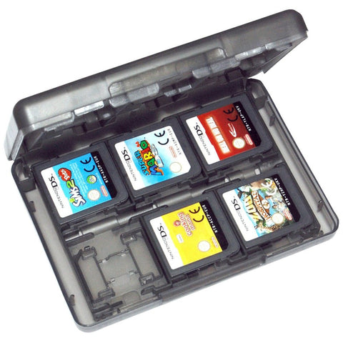 Game case holder for Nintendo 3DS, 2DS & DS game cartridges box travel 24 in 1 storage - Black | ZedLabz - 1