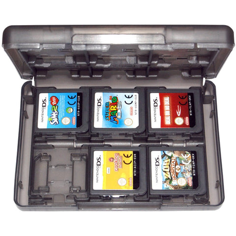 Game case holder for Nintendo 3DS, 2DS & DS game cartridges box travel 24 in 1 storage - Black | ZedLabz - 2