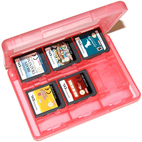 Game case holder for Nintendo 3DS, 2DS & DS game cartridges box travel 24 in 1 storage - Pink | ZedLabz - 1