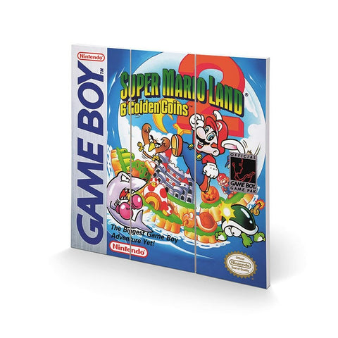 GameBoy Super Mario Land 2 30 x 30cm Square Wood Panel Print wall art | Pyramid - 1