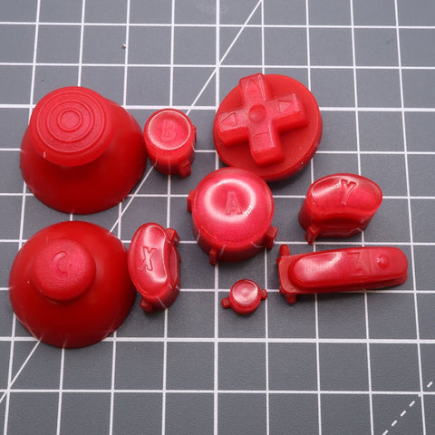 Hand cast custom resin buttons set for Nintendo GameCube - Strawberry candy [NGC] | Lab Fifteen Co
