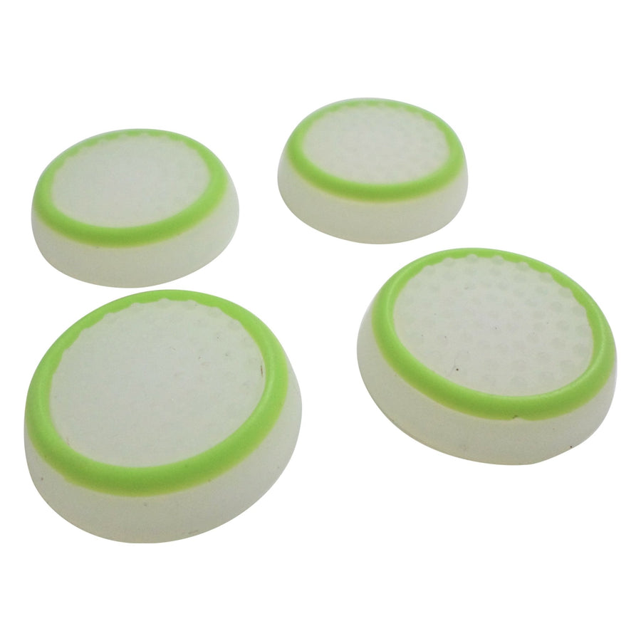 Glow in the dark dotted thumbstick grips for PS4 - 4 pack white & green | ZedLabz - 1