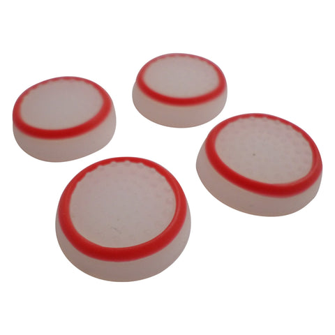 Glow in the dark dotted thumbstick grips for PS4 - 4 pack white & red | ZedLabz - 1