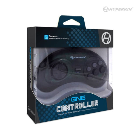 GN6 Premium Wired Controller for Sega Mega Drive & Genesis - Space Black | Hyperkin - 1