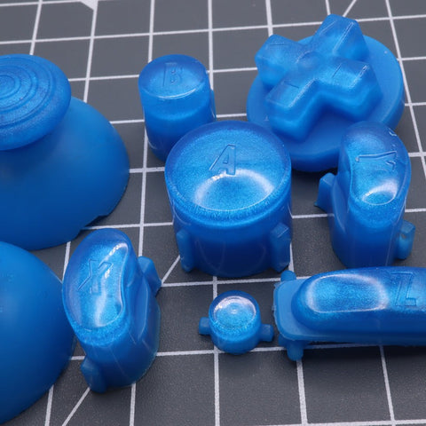 Hand cast custom resin buttons set for Nintendo GameCube - Blueberry candy [NGC] | Lab Fifteen Co