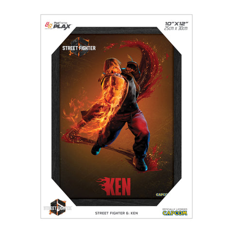 Street Fighter 6 Ken Plax lenticular frame 3D wall art officially licensed 10"x12" inch (23x30cm) | Pixel Frames