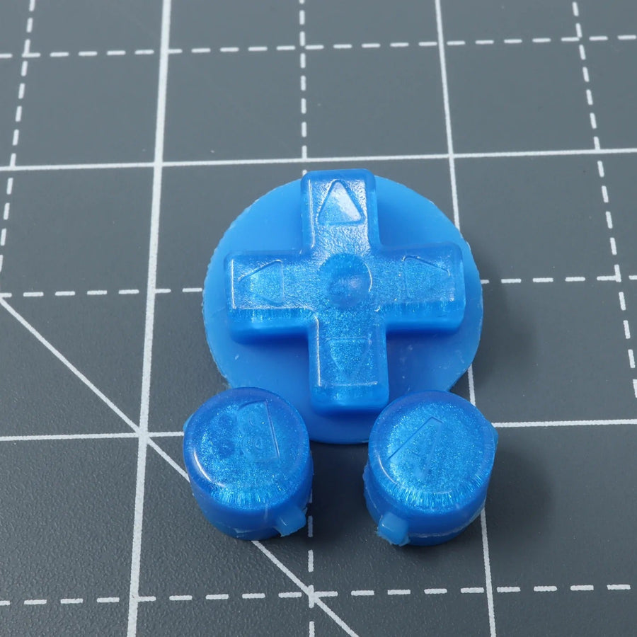 Hand cast custom resin buttons for Nintendo Game Boy Advance - Blueberry Candy | Lab Fifteen Co - 1