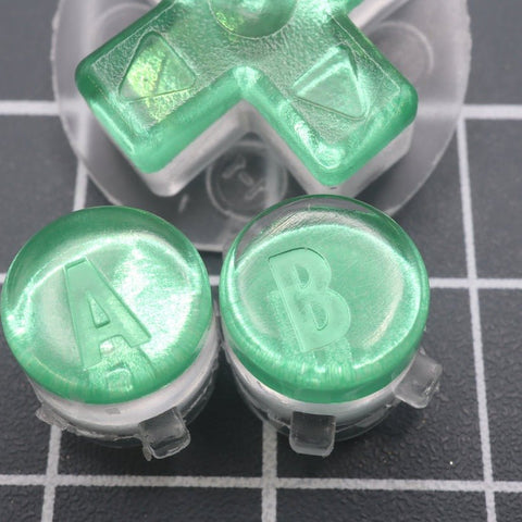 Hand cast custom resin buttons for Nintendo Game Boy Advance - Chrome Green | Lab Fifteen Co - 2