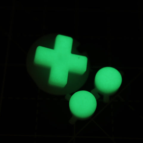 Hand cast custom resin buttons for Nintendo Game Boy Advance - Glow in the dark Green [GBA AGB] | Lab Fifteen Co - 1