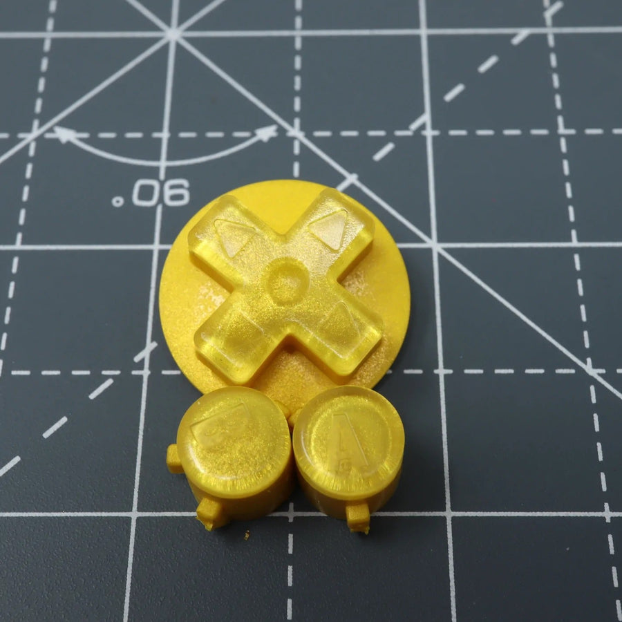 Hand cast custom resin buttons for Nintendo Game Boy Advance - Lemon Candy | Lab Fifteen Co - 1