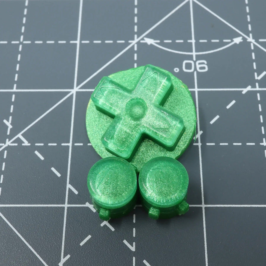 Hand cast custom resin buttons for Nintendo Game Boy Advance - Lime Candy | Lab Fifteen Co - 1