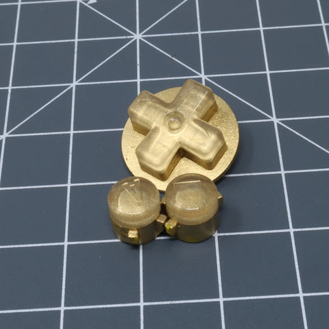 Hand cast custom resin buttons for Nintendo Game Boy Advance - Metallic Gold [GBA AGB] | Lab Fifteen Co - 1