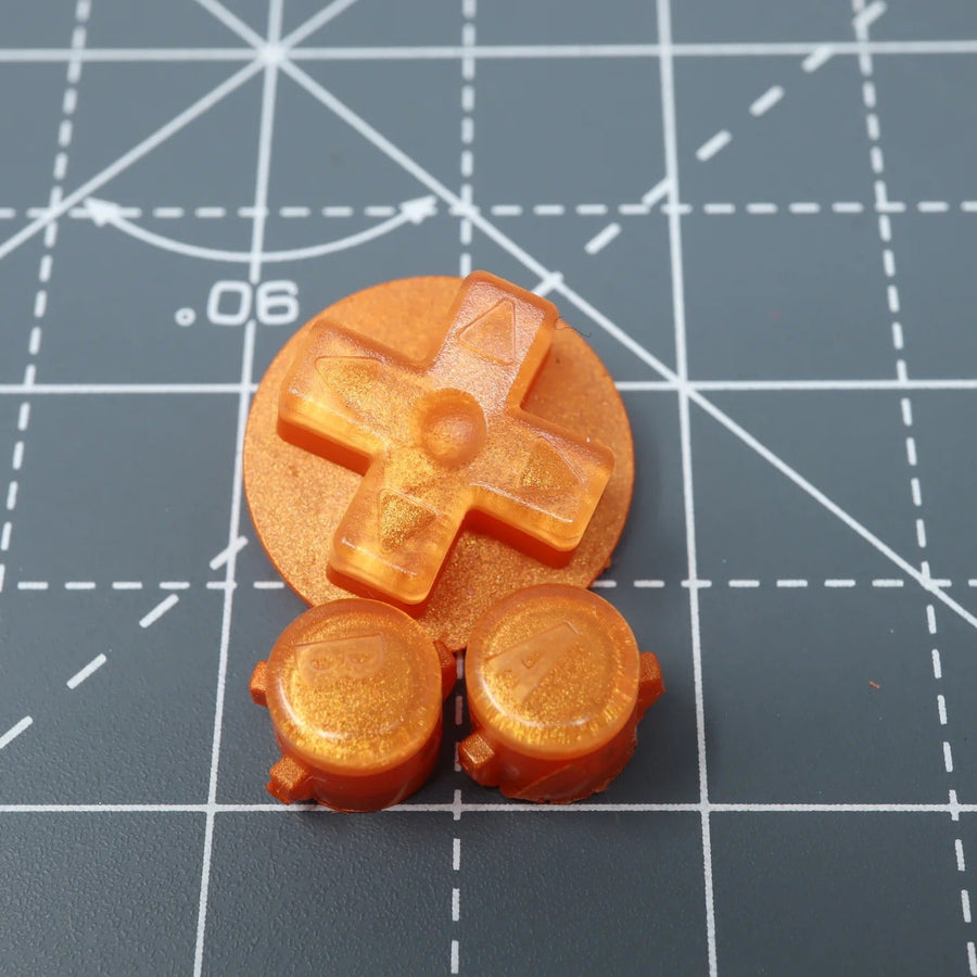 Hand cast custom resin buttons for Nintendo Game Boy Advance - Orange Candy [GBA AGB] | Lab Fifteen Co - 1