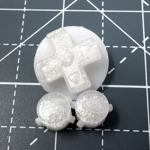 Hand cast custom resin buttons for Nintendo Game Boy Advance - Pearl white [GBA AGB] | Lab Fifteen Co - 1