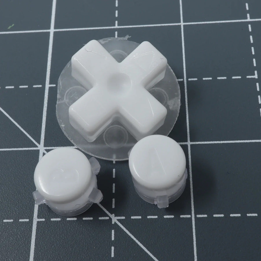 Hand cast custom resin buttons for Nintendo Game Boy Advance - Pudding caps white| Lab Fifteen Co - 1