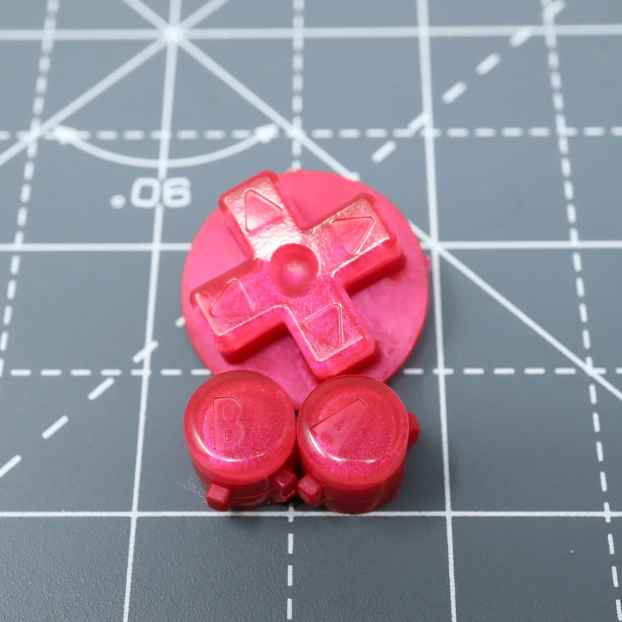 Hand cast custom resin buttons for Nintendo Game Boy Advance - Raspberry Candy [GBA AGB] | Lab Fifteen Co - 1