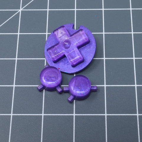 Hand cast custom resin buttons for Nintendo Game Boy Color - Candy Grape | Lab Fifteen Co - 1