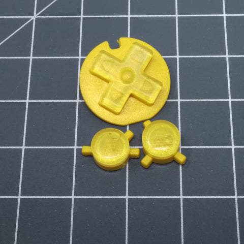 Hand cast custom resin buttons for Nintendo Game Boy Color - Candy Lemon | Lab Fifteen Co - 1