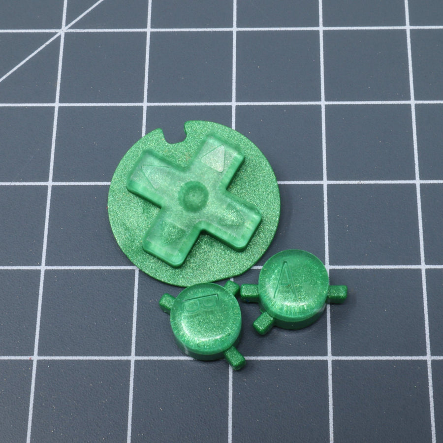 Hand cast custom resin buttons for Nintendo Game Boy Color - Candy Lime | Lab Fifteen Co - 1