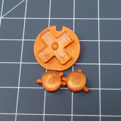 Hand cast custom resin buttons for Nintendo Game Boy Color - Candy Orange | Lab Fifteen Co - 1