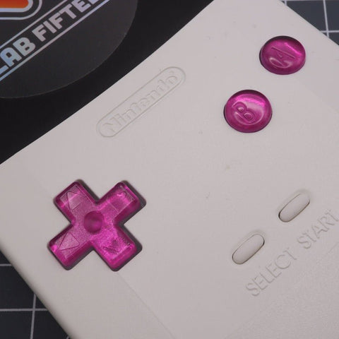 Hand cast custom resin buttons for Nintendo Game Boy Color (GBC CGB) - Chrome pink | Lab Fifteen Co - 2