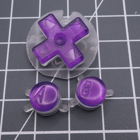 Hand cast custom resin buttons for Nintendo Game Boy Color (GBC CGB) - Chrome purple | Lab Fifteen Co - 1