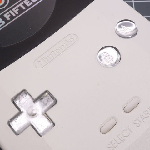 Hand cast custom resin buttons for Nintendo Game Boy Color (GBC CGB) - Chrome silver | Lab Fifteen Co - 2