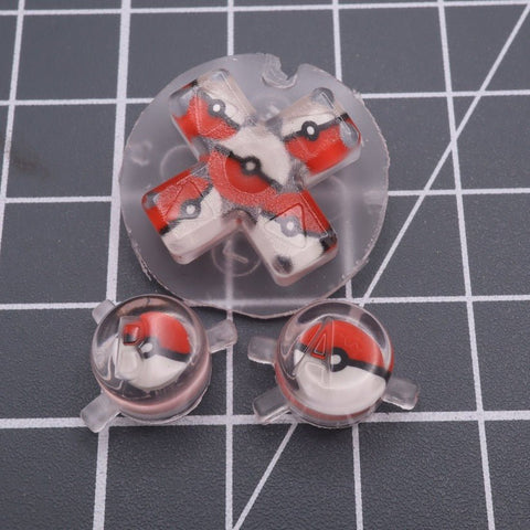 Hand cast custom resin buttons for Nintendo Game Boy Color (GBC CGB) - Pokeball | Lab Fifteen Co - 1