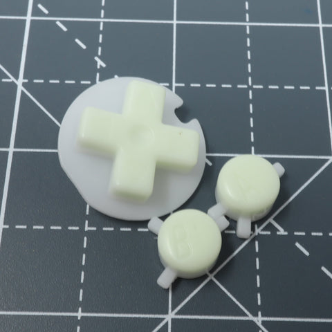 Hand cast custom resin buttons for Nintendo Game Boy Color - Glow in the dark Green | Lab Fifteen Co - 2