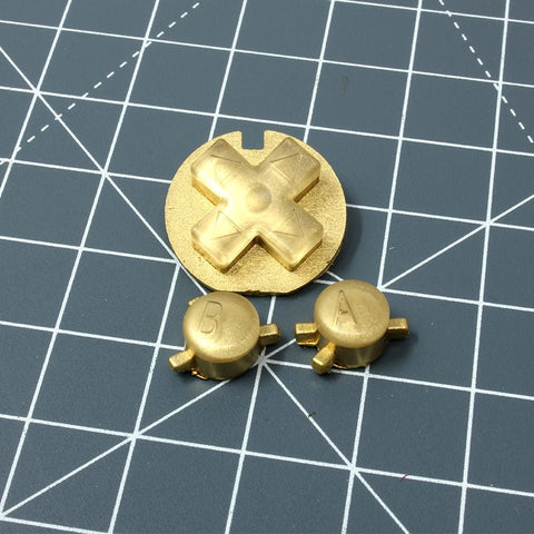 Hand cast custom resin buttons for Nintendo Game Boy Color - Metallic Gold | Lab Fifteen Co - 1