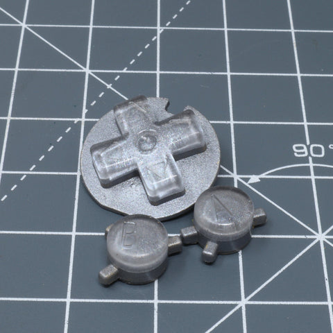 Hand cast custom resin buttons for Nintendo Game Boy Color - Metallic Silver | Lab Fifteen Co - 1