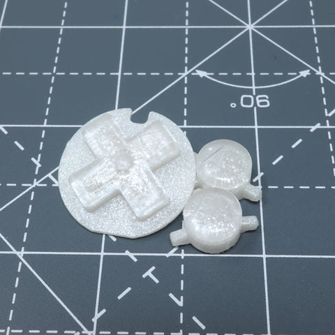 Hand cast custom resin buttons for Nintendo Game Boy Color - Pearl White | Lab Fifteen Co - 1