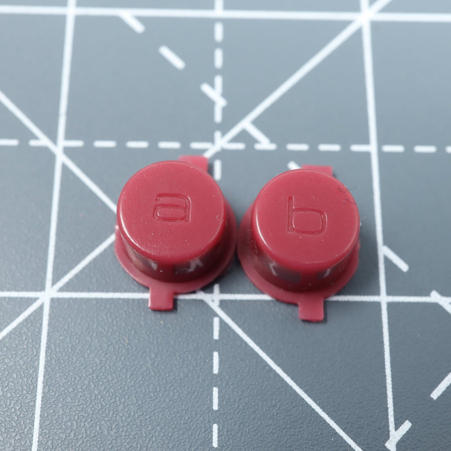 Hand cast custom resin buttons for Nintendo Game Boy Micro (GBM) - DMG style burgandy red | Lab Fifteen Co - 1