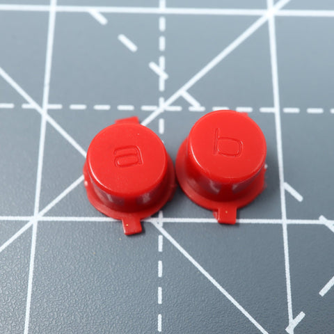 Hand cast custom resin buttons for Nintendo Game Boy Micro (GBM) - NES style bright red | Lab Fifteen Co - 1