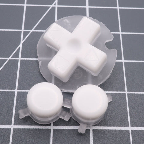 Hand cast custom resin buttons for Nintendo Game Boy Pocket MGB - 001 - Pudding caps white [GBP] | Lab Fifteen Co - 1