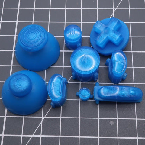 Hand cast custom resin buttons set for Nintendo GameCube - Blueberry candy [NGC] | Lab Fifteen Co - 1