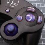 Hand cast custom resin buttons set for Nintendo GameCube - Cosmic purple [NGC] | Lab Fifteen Co - 3