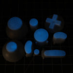 Hand cast custom resin buttons set for Nintendo GameCube - Glow in the dark blue GITD [NGC] | Lab Fifteen Co - 9