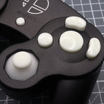 Hand cast custom resin buttons set for Nintendo GameCube - Glow in the dark green [NGC] | Lab Fifteen Co - 3