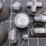 Hand cast custom resin buttons set for Nintendo GameCube - Metallic Silver [NGC] | Lab Fifteen Co - 2