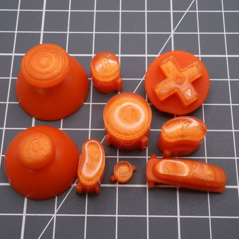 Hand cast custom resin buttons set for Nintendo GameCube - Orange candy [NGC] | Lab Fifteen Co - 1