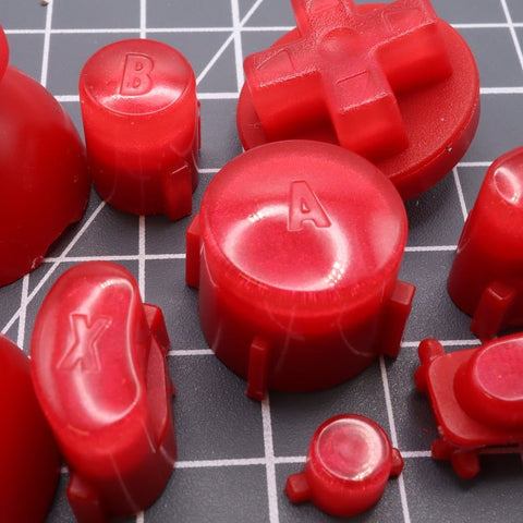 Hand cast custom resin buttons set for Nintendo GameCube - Strawberry candy [NGC] | Lab Fifteen Co - 2