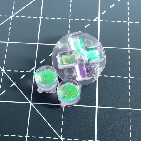 Hand cast resin buttons for Nintendo Game Boy Advance (AGB GBA) - Cool Opal | Lab Fifteen Co - 1