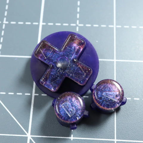 Hand cast resin buttons for Nintendo Game Boy Advance (AGB GBA) - Cosmic blue | Lab Fifteen Co - 1